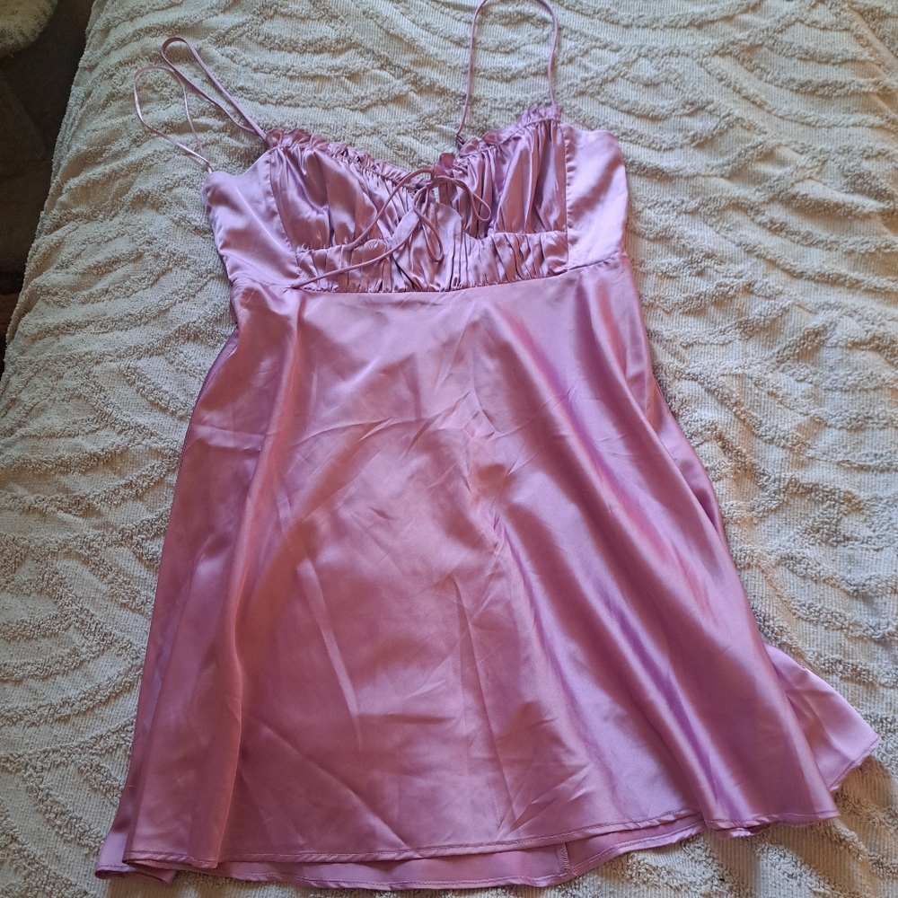 Astr Blush Satin Mini Dress